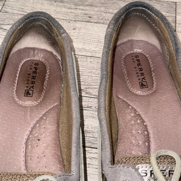 Women’s Sperry Silver/Gray Shimmer Boat Shoes - Picture 8 of 9